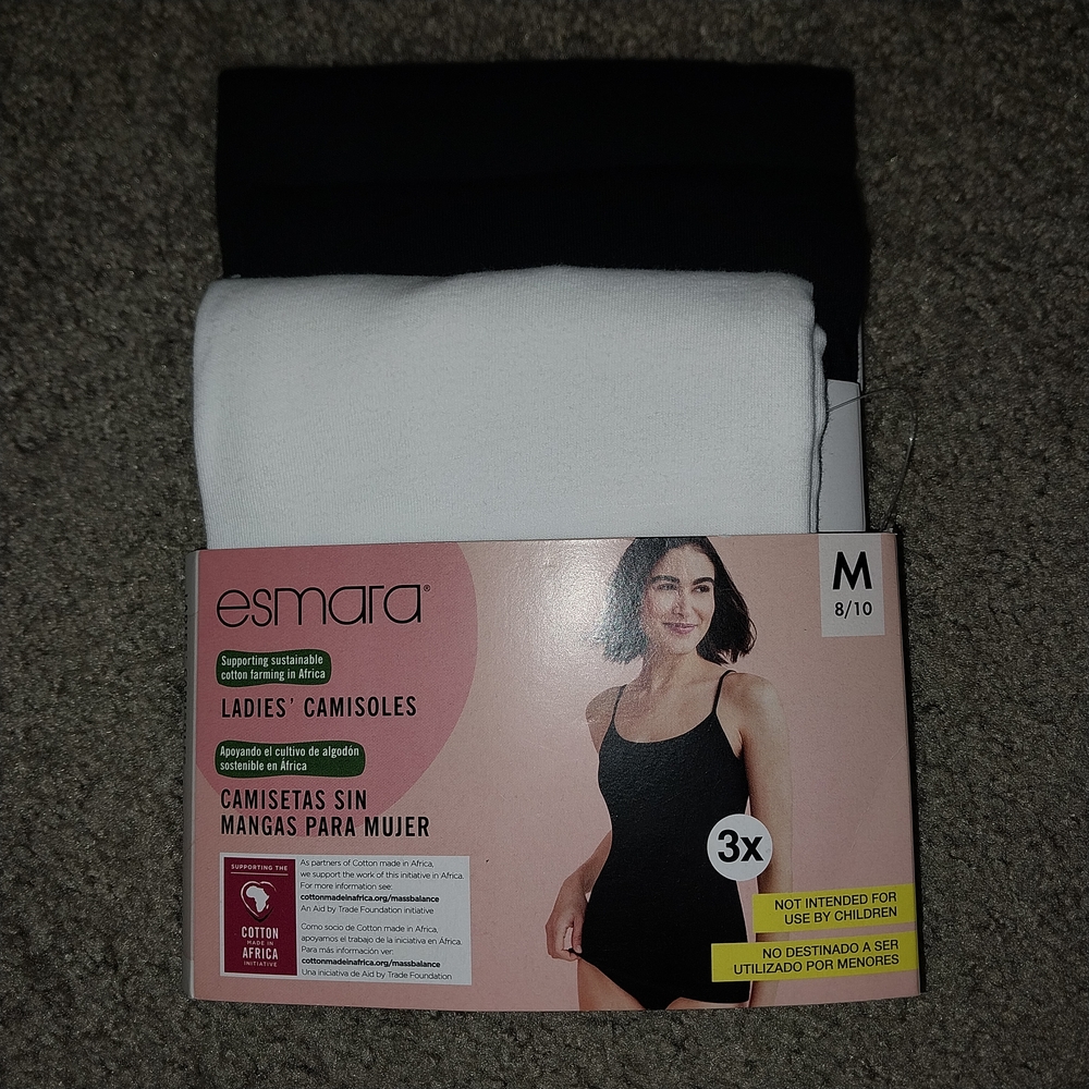 NWT Esmara Women's Black and White Camisoles - 3 Pack